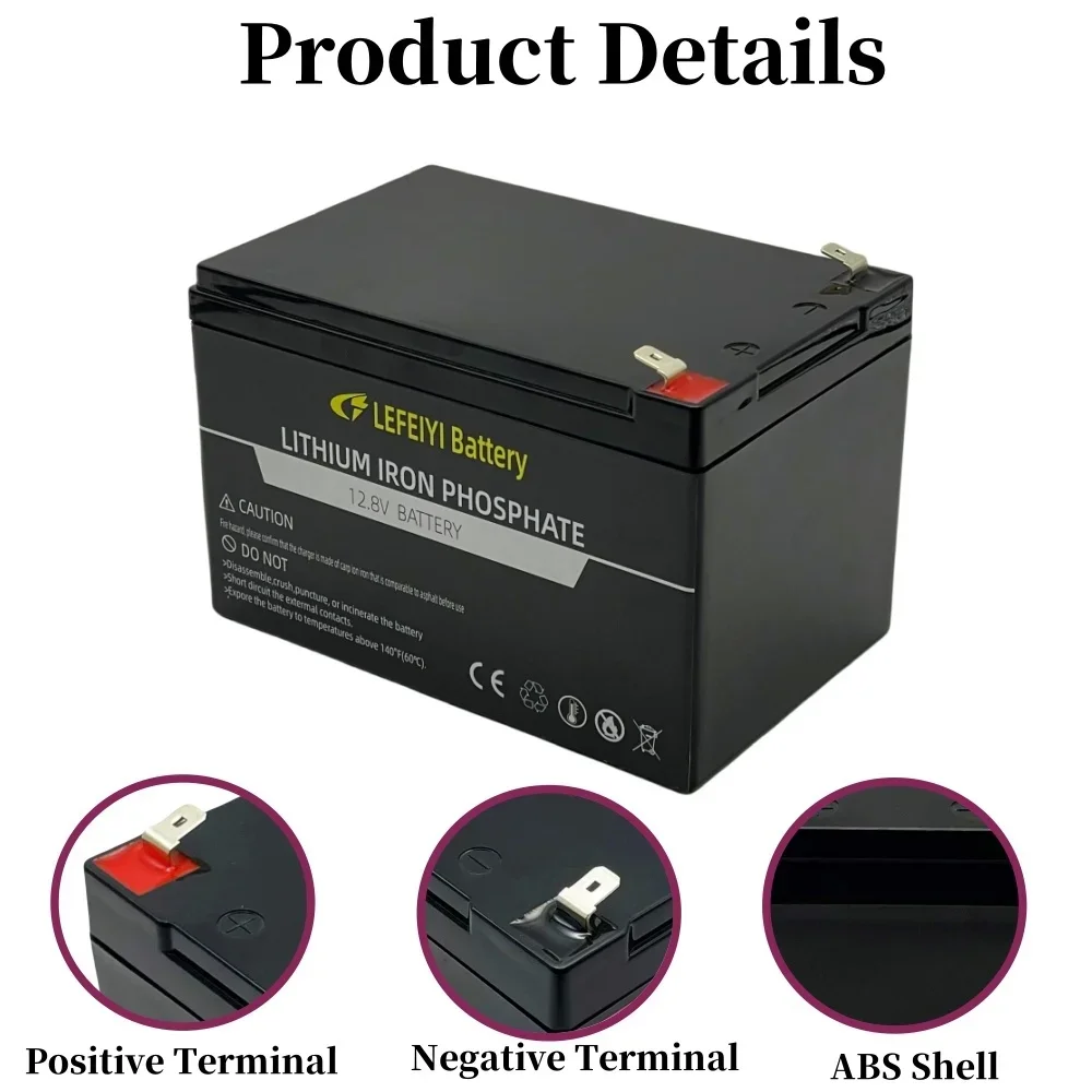 12V/12.8V 20Ah LiFePO4 Lithium Iron Phosphate Battery Pack Built-in 12.8V 20A for Electric Boat Motor Solar Inverter