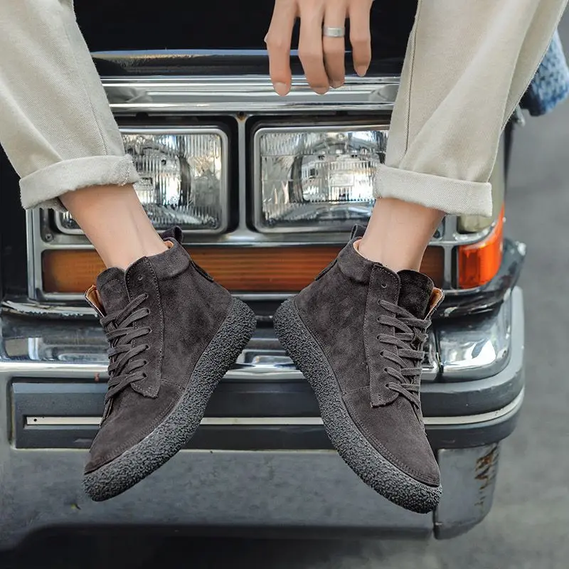 Fashion Men's High Top Slip Classic Comfortable Outdoor Sports Student Shoes Luxury Plush Warm Designer Sneakers