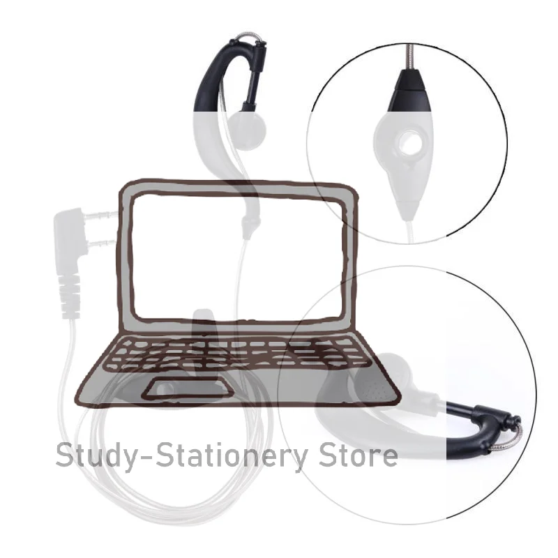 Walkie Talkie Headset Earphone 2 Pin K Port Two Way Ham Radio Speaker Mic Earpiece ForBaofeng BF-888S UV5R UV82 BFR5 Headphone