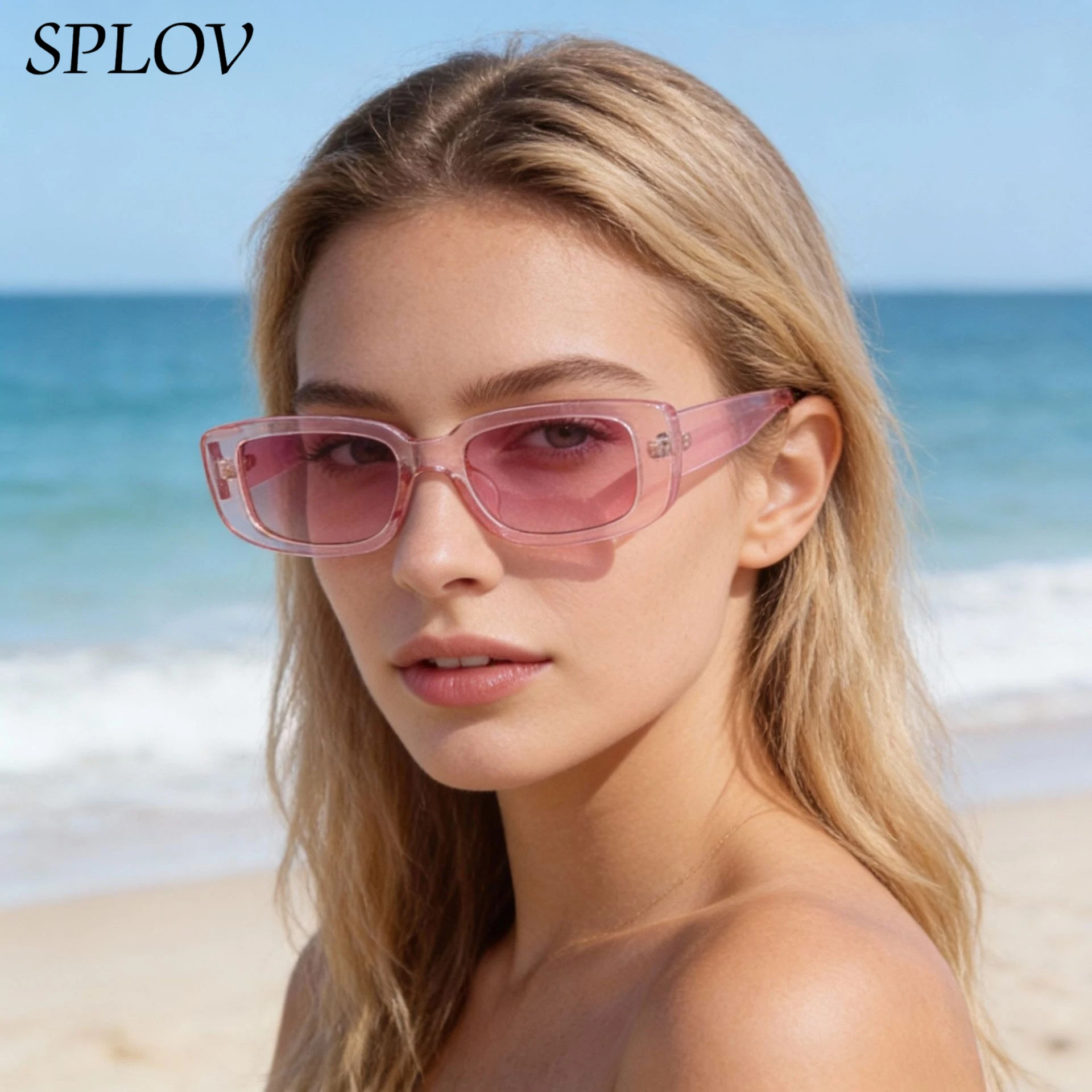 New Retro Sunglasses with Lightweight Rectangular Frame Design for Men and Women Fashionable Outdoor Sunglasses