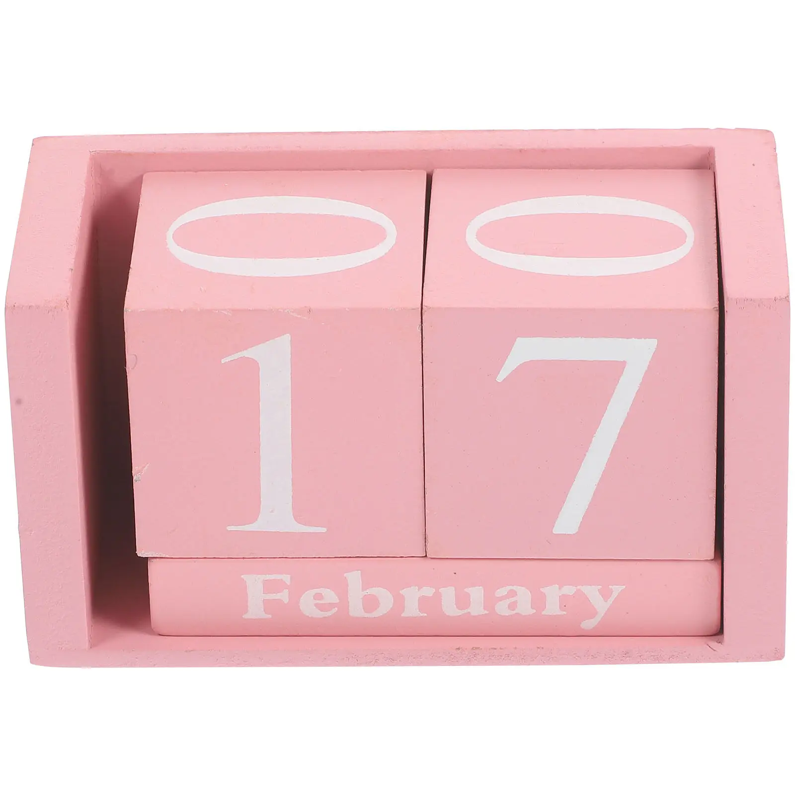

Wooden Perpetual Calendar Pink Blocks Never Ending Date Manual Change Desk Decoration for Office Home Perpetual Calendar