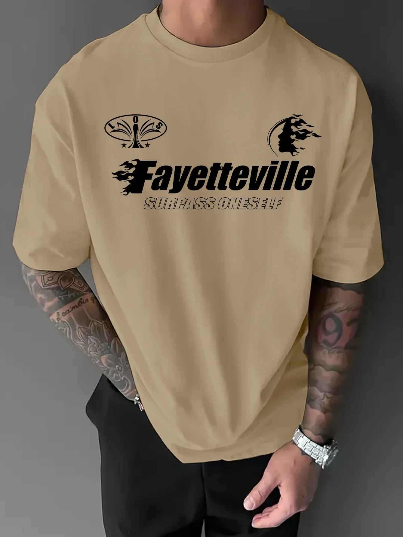 Men's Oversized Crew Neck Short Sleeves T-Shirt with Vintage Collegiate, New Streetwear Look for Summer&Spring, Y2K