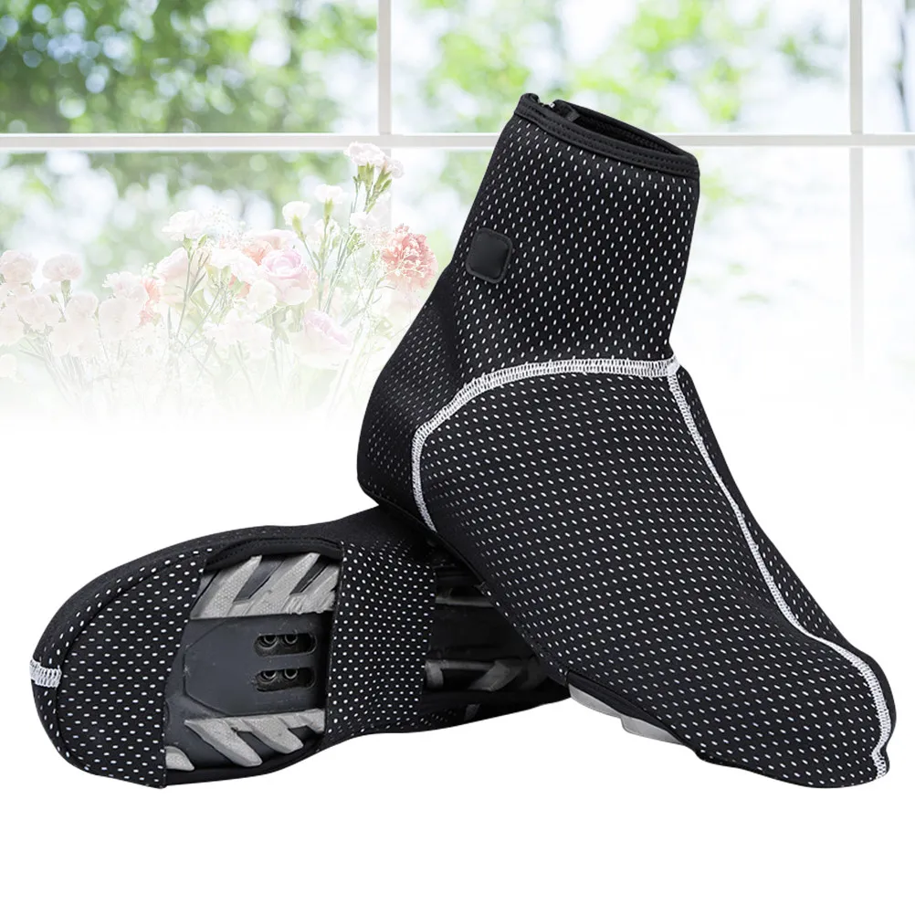 

1 пара аэродинамических ветрозащитных термочехлов для велотуфель с полной застежкой-молнией и противоскользящей подошвой для шоссейных гонок