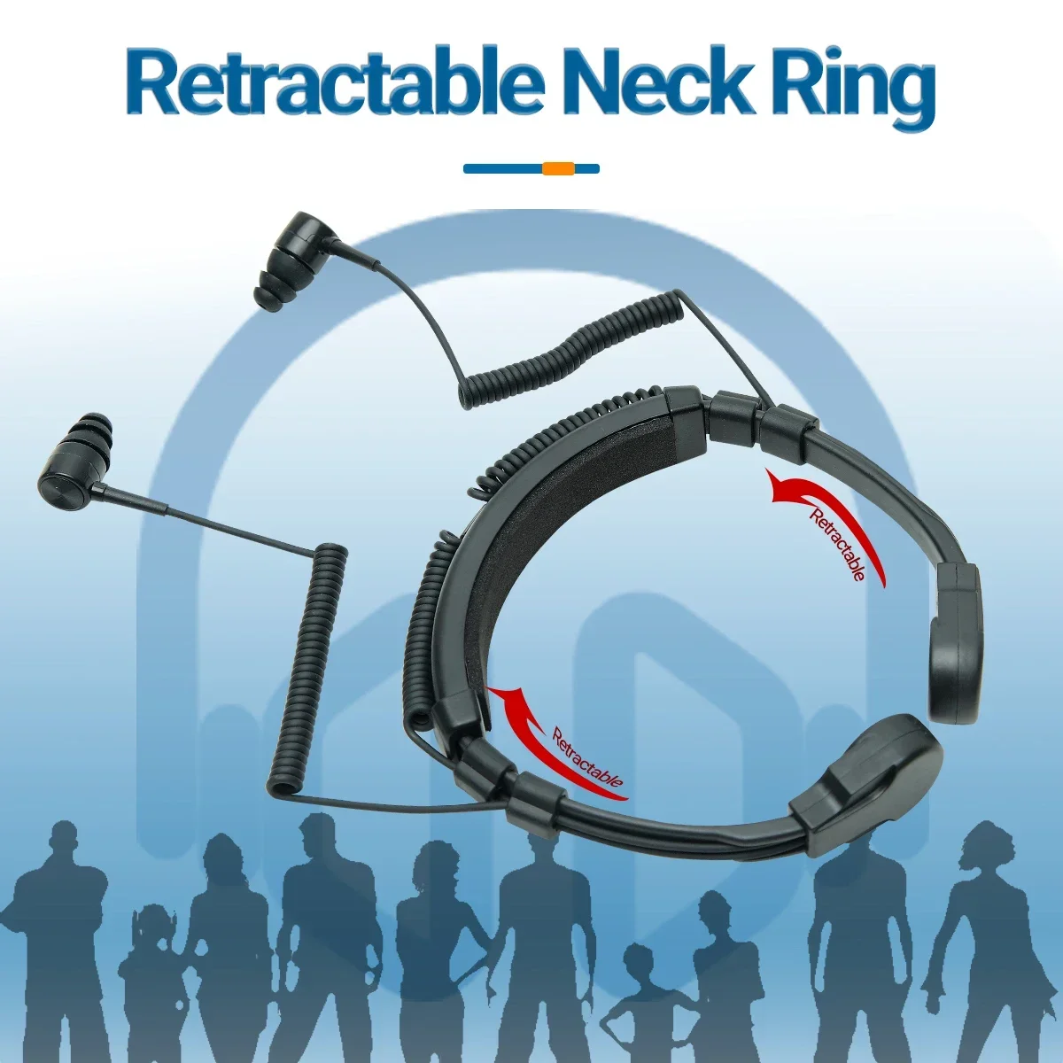 Baofeng 2Pin PTT  Adjustable Throat Mic Walkie-Talkie Headset Finger For Kenwood Baofeng UV 5R UV 82 AR-152 Two-way Radio view 5