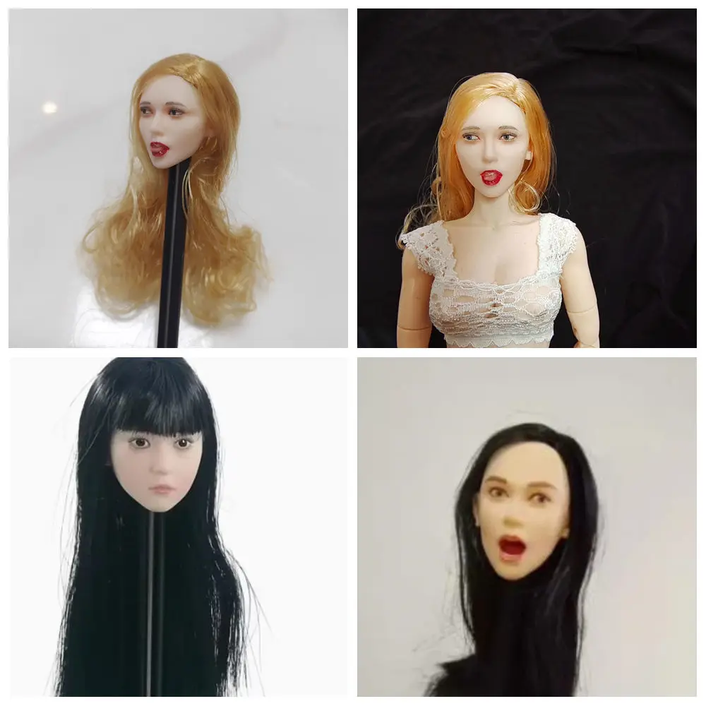 

Масштабная фигурка девочки-подростка 1:6, скульптура головы с выражением, черные волосы, 12 дюймов, PH Tbl, игрушки JiaoDoll TBLeague TBL PH