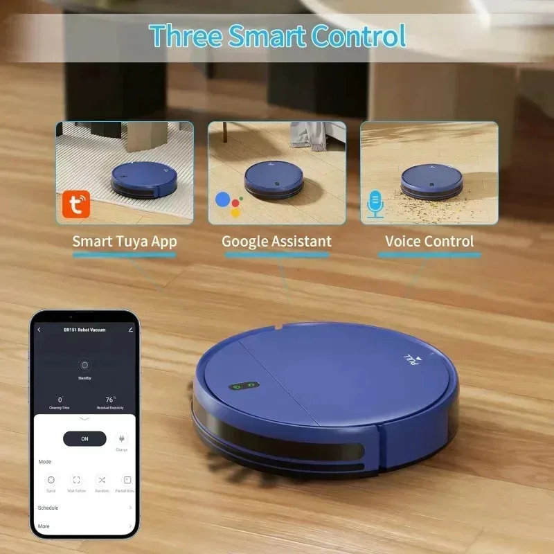 مكنسة كهربائية روبوتية PMD4-ZCWA، مجموعة ممسحة مع جدول، منظف شحن ذاتي متوافق مع WiFi/APP/Alexa