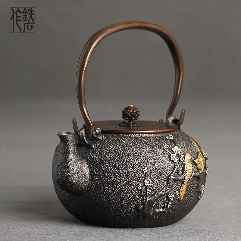 New Cast Iron Teapot Vintage Teapot, Craftsmanship of Pig Iron Teapot, Household Water Boiling Pot Teapot Soaking Teapot