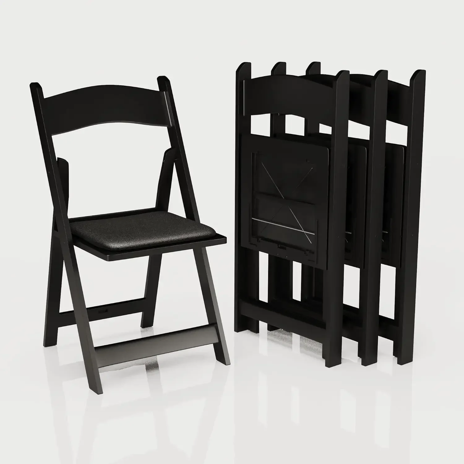 Resin Stackable,Comfortable Foldable Chair,Padded Seats,Indoor/Outdoor Folding Chairs for Events,Lightweight Foldable Chairs