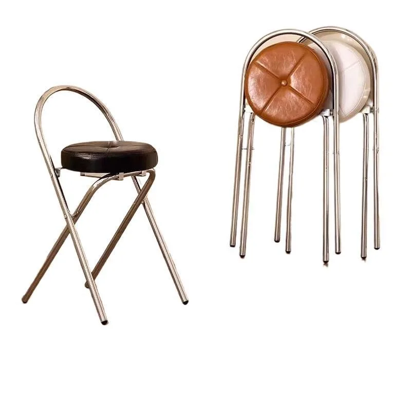 Home dining chair Internet celebrity rattan dining chair Bar stool Small apartment simple high chair foldable