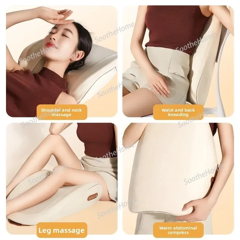 Massage Backrest, Lumbar Support Massage Cushion, Back Massager, Electric Multi-Functional Home Lumbar massager massage pillow