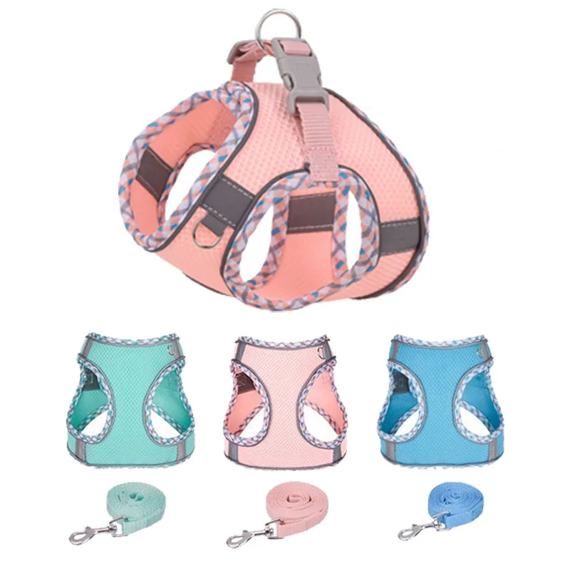 

Breathable Dog Harness Pet Chest Rope Set Cat Harness Vest for Small Medium Dogs Puppy Outdoor Walking Leash Pug Dog Supplies