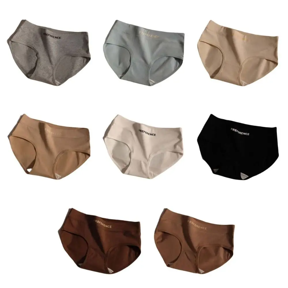 4Pcs High Waist Women Cotton Panties Set Cotton Crotch Elastic Female Cotton Briefs Underwear English Letter Letter Underpants