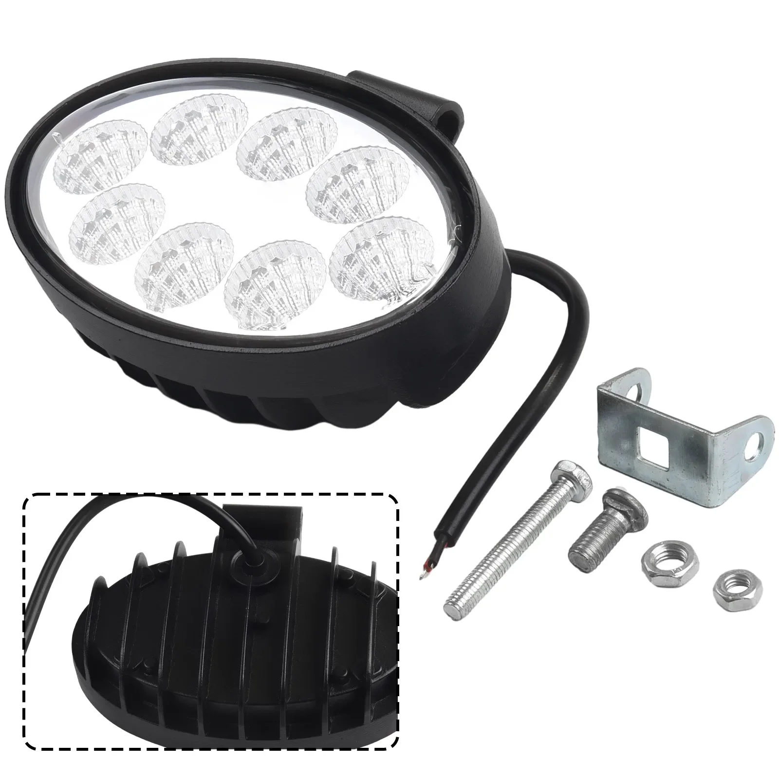 5 Inch 24W Oval LED Work Lamp Fog Light 12V 24V Fog Lamp Kit For Truck Off Road Tractor Flood Beam 6000K Flood Light Spotlight