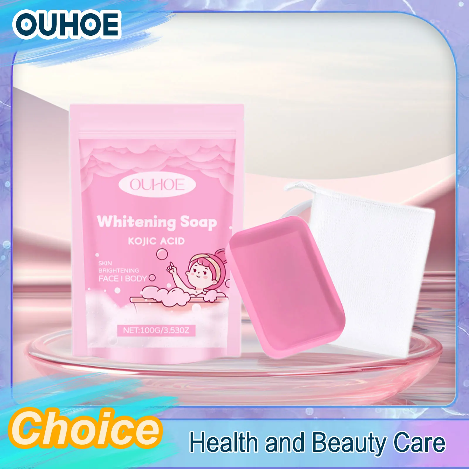 Kojic Acid Whitening Soap Deep Cleaning Chicken Skin Dark Spot Remover Oil Control Brighten Armpit Underarm Knee Lightening Soap