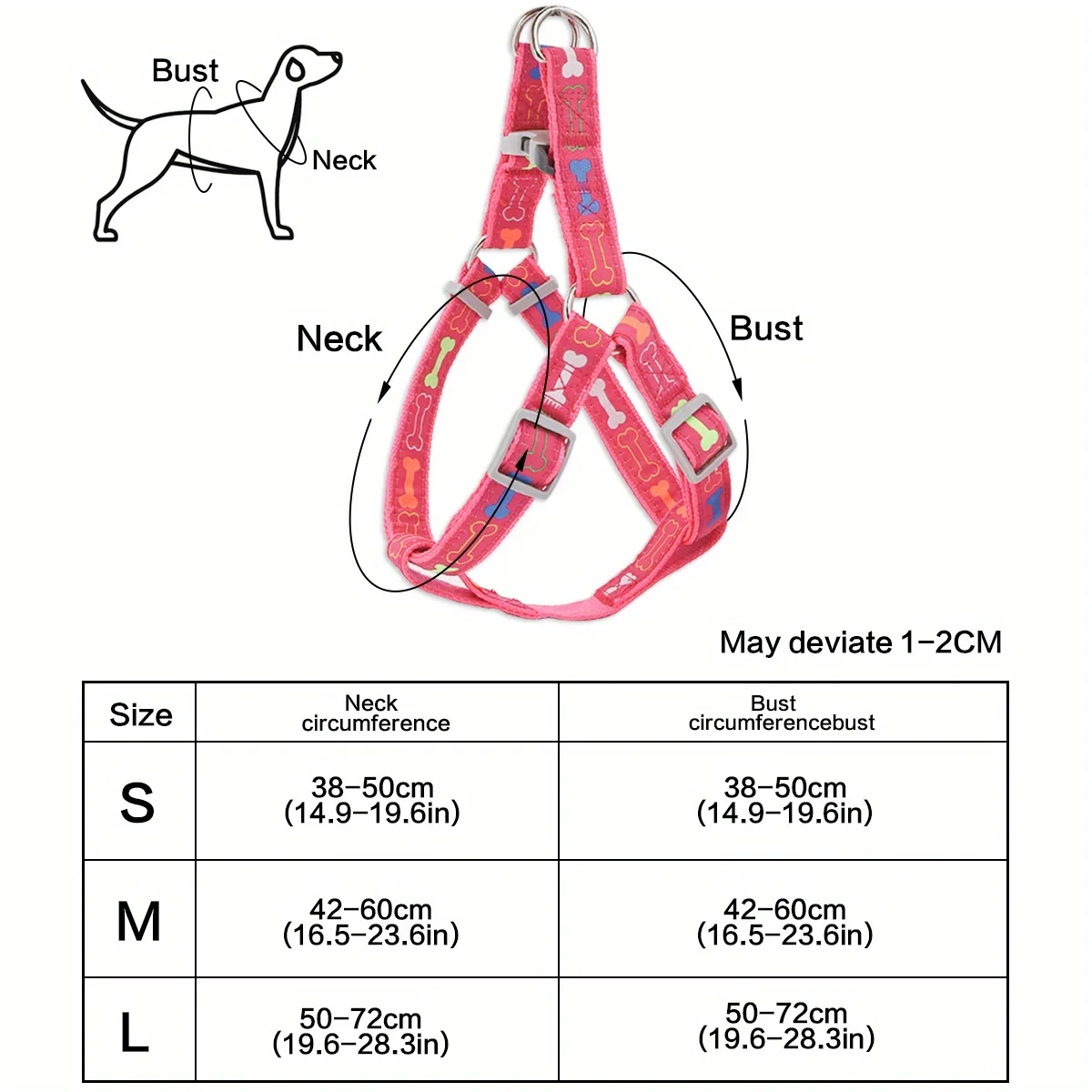 A Colorful Bone Tripod Pet Dog Harness for Indoor and Outdoor Use Colorful Bone Dog Leash When Taking A Pet for A Walk