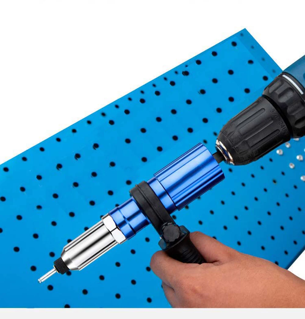 2.4-4.8mm Electric Rivet Gun Adapter Portable Rivet Nut Gun Drill Adapter Plug-in Riveting Tool Wireless Rivet Nail Bit Tools