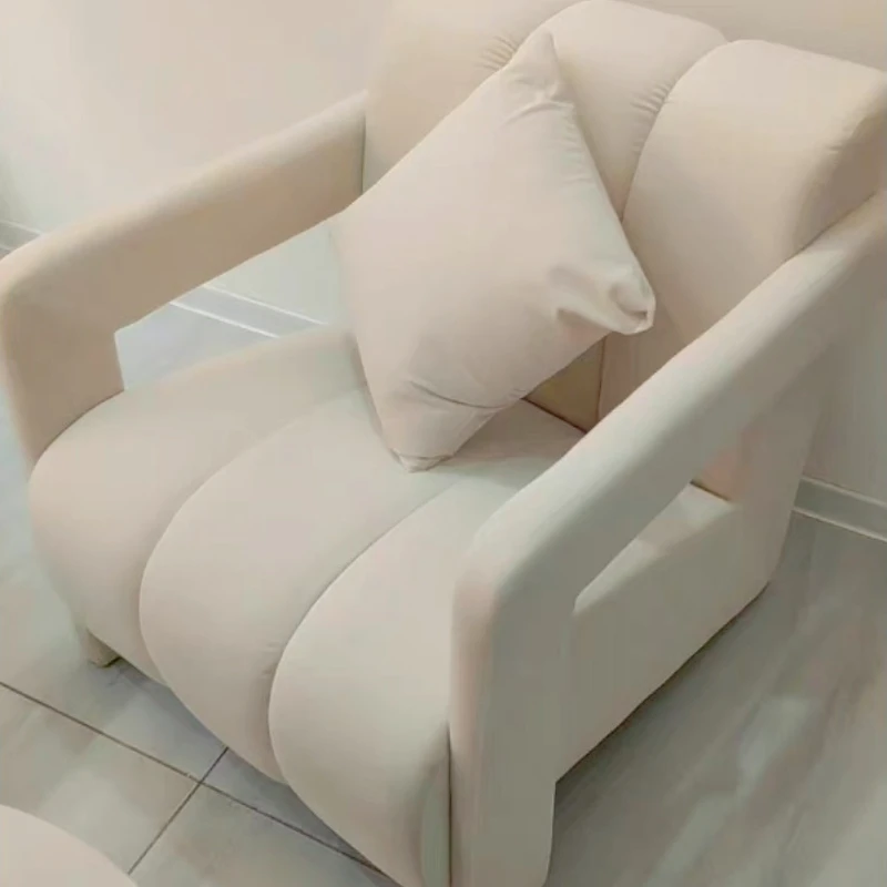 

Living Room Sofa Nordic Solid Wood Living Room Chair Home Balcony Single Leisure Backrest Armchair Fabric Sofa Chair Furniture