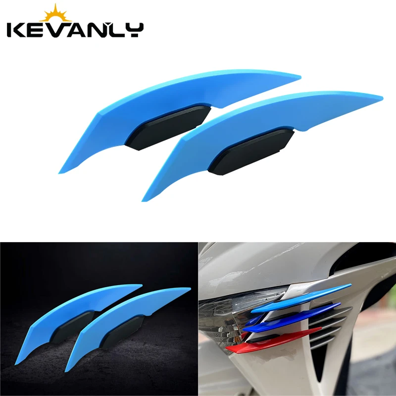 1Pair Universal Motorcycle Winglet Aerodynamic Spoiler Dynamic Wing Adhesive Claw-Shaped Fixed Wind Wing Motorbike Decoration