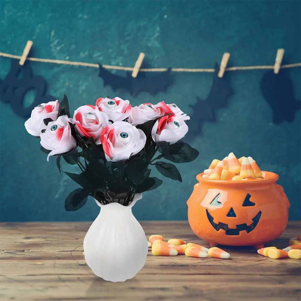 

Eyeballs Halloween Decor Artificial Rose Roses Simulated Table Centerpiece Decorations