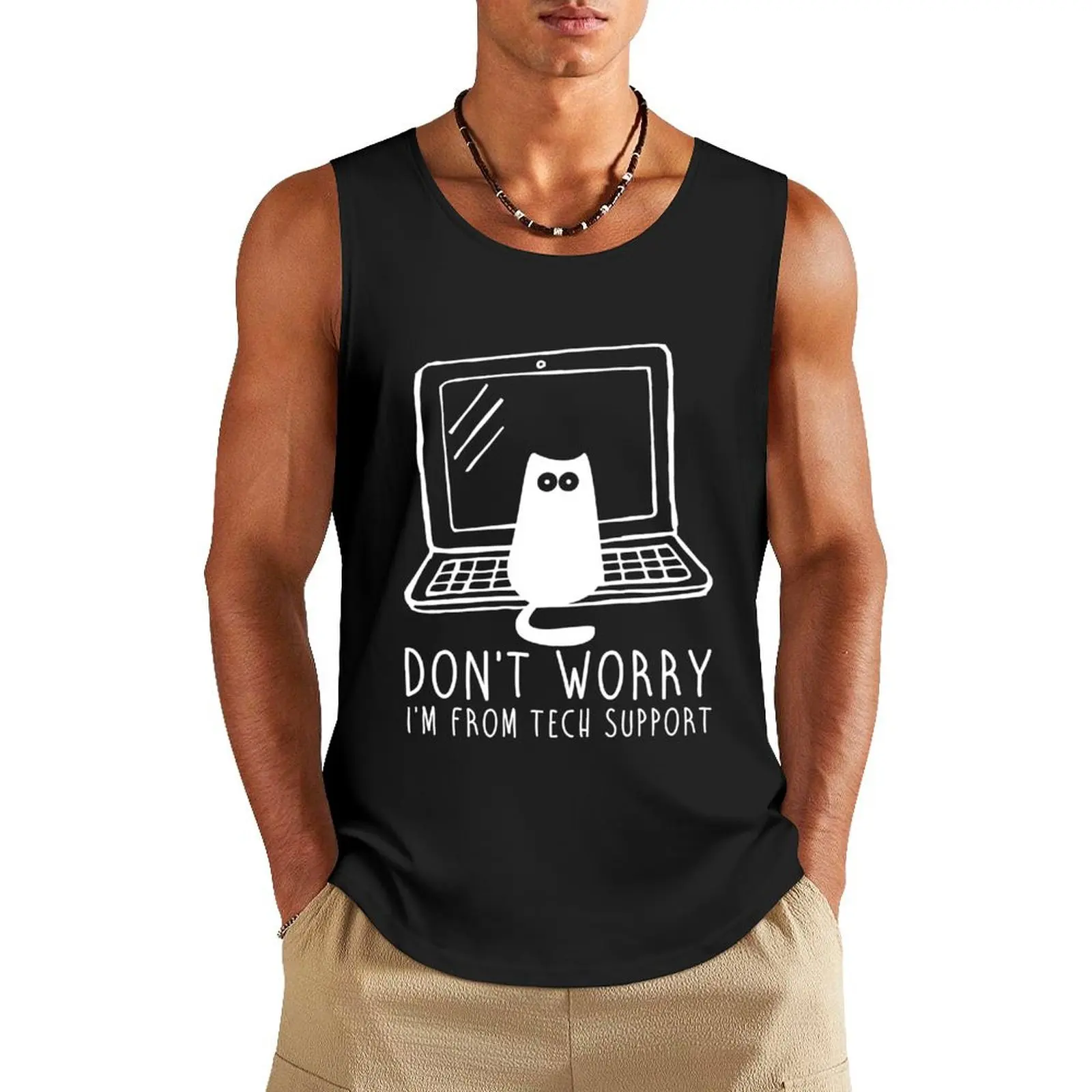 I'm from tech support Tank Top singlets for men t-shirt gym man gym t-shirts Men's clothing