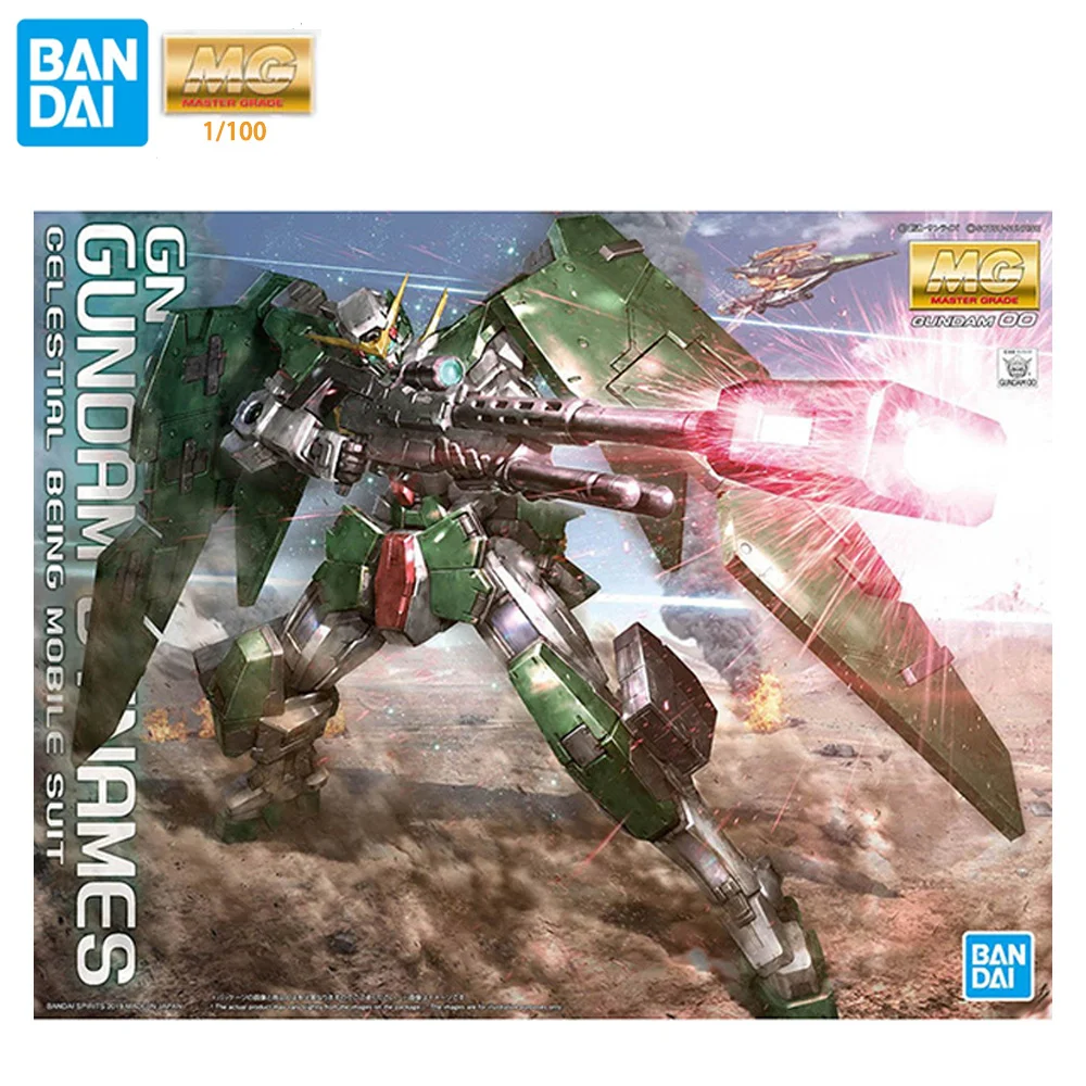 Original Bandai Gundam Anime Figure MG 1/100 Dynames Gundam GN-002 ABS Assembly Collectable Model Anime Action Figures Toys 18cm