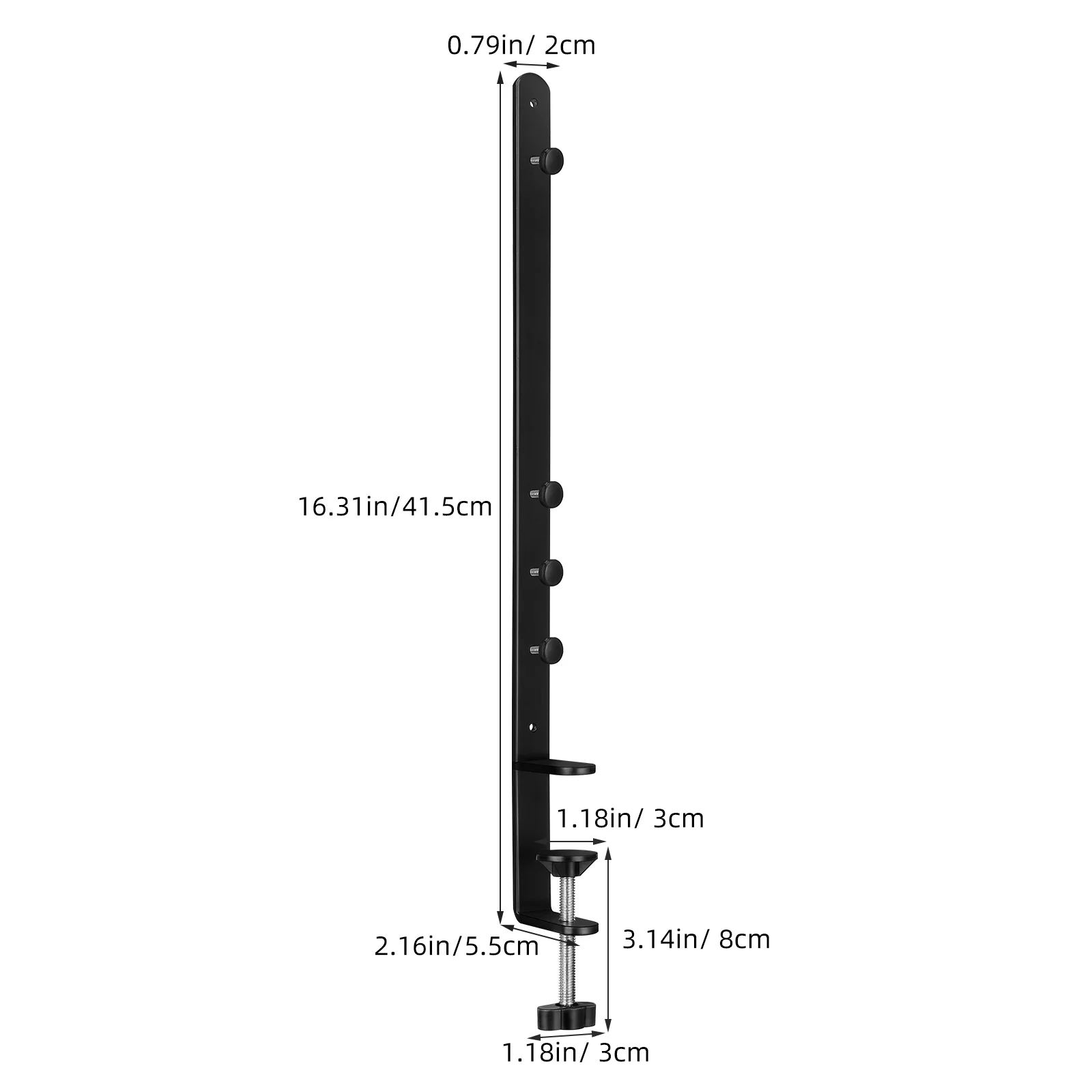 2 قطعة حامل مكتبي قابل للتعديل ارتفاع أسود قابل للتعديل سطح المكتب الجرف قوس ل Pegboards أداة خالية الإعداد طاولة قابلة للطي قضيب حامل