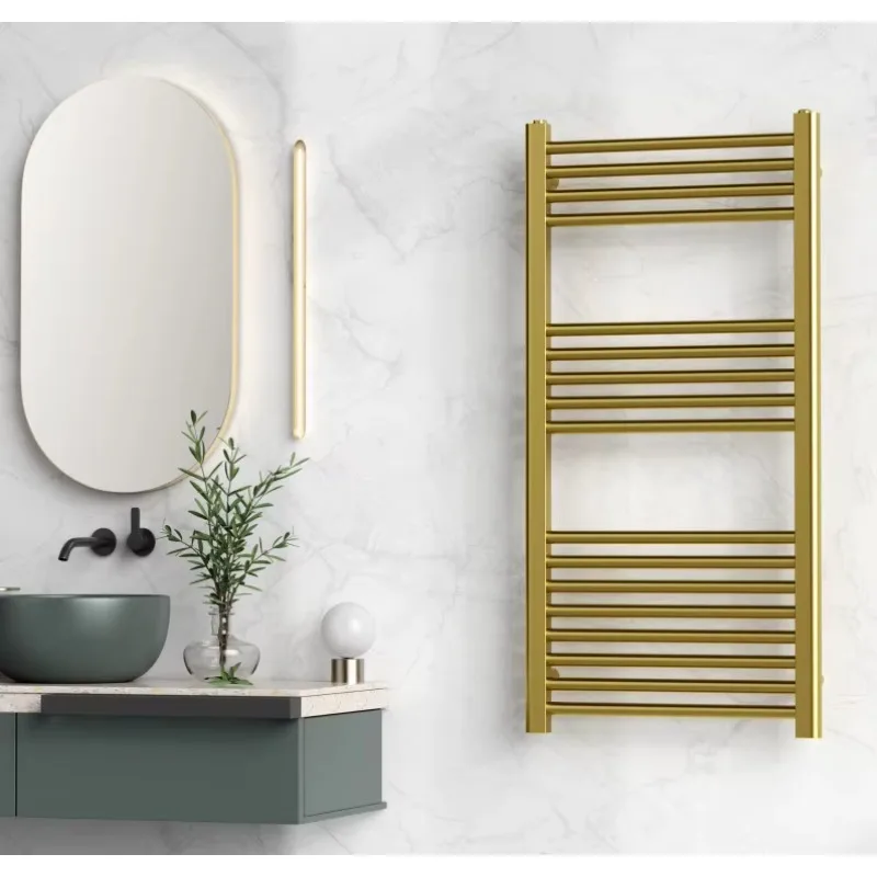 Smart electric towel rail and heater, stainless steel wall-mounted with 2 poles, modern design for bathrooms
