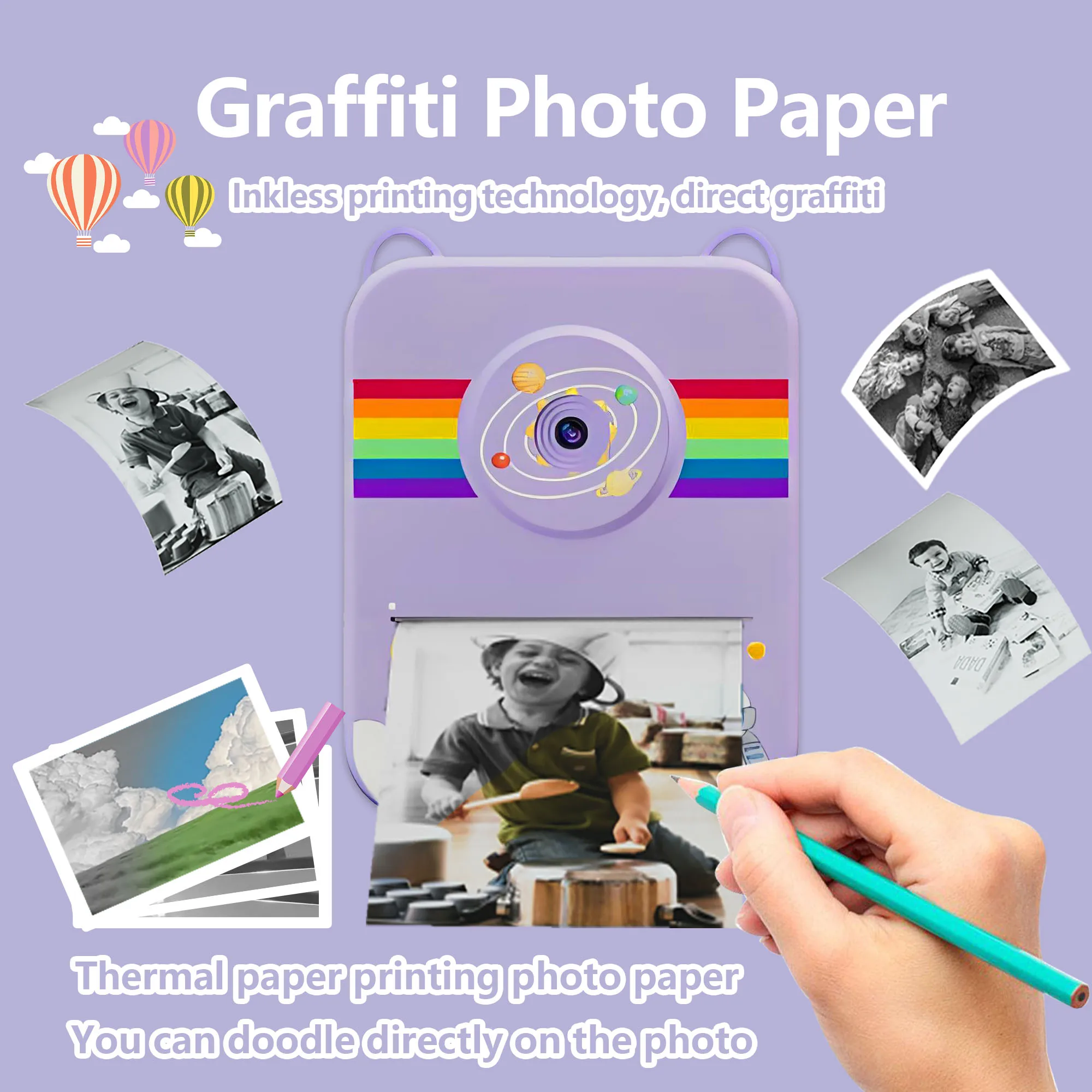 Digitale camera voor kinderen Direct afdrukken De camera kan direct afdrukken Instant Print Camera Kids en is een draagbare kleine camera