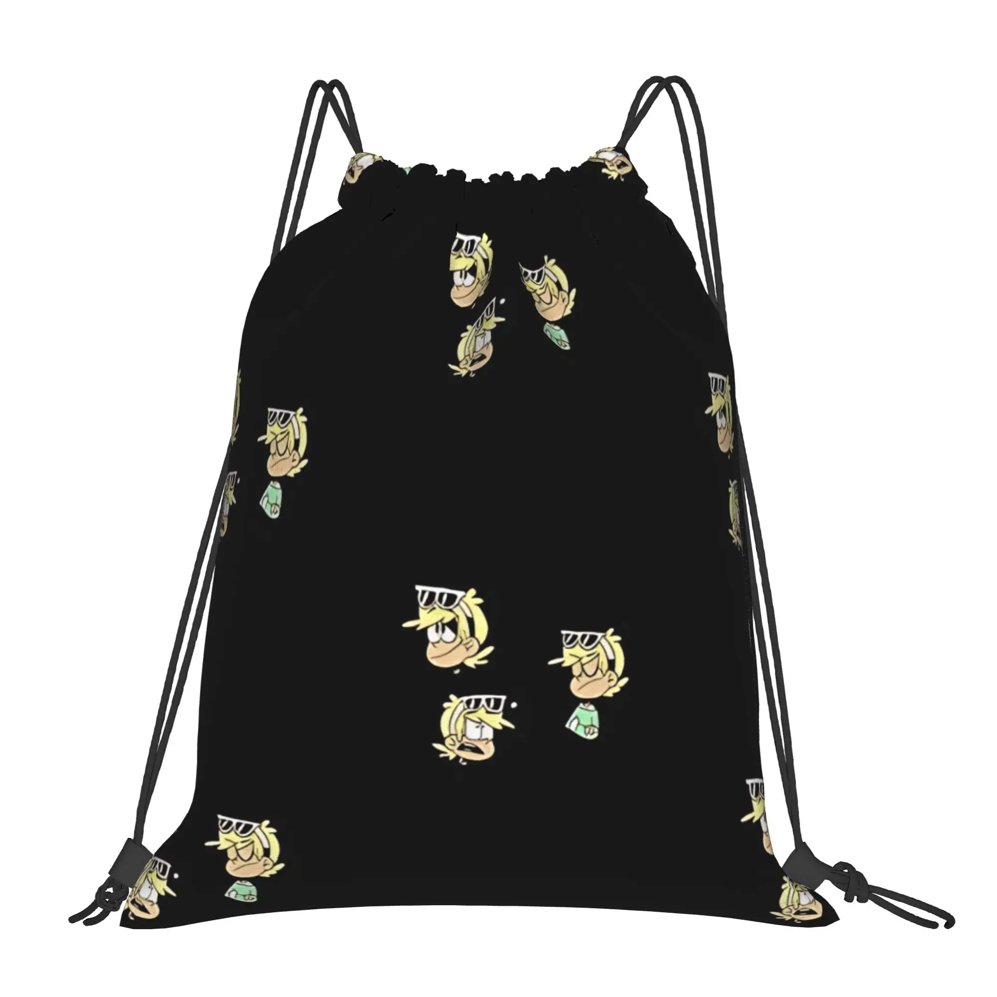 The loud house cheerful cartoon  Portable Sports Riding Gym Drawstring Storage Sporty Backpacks