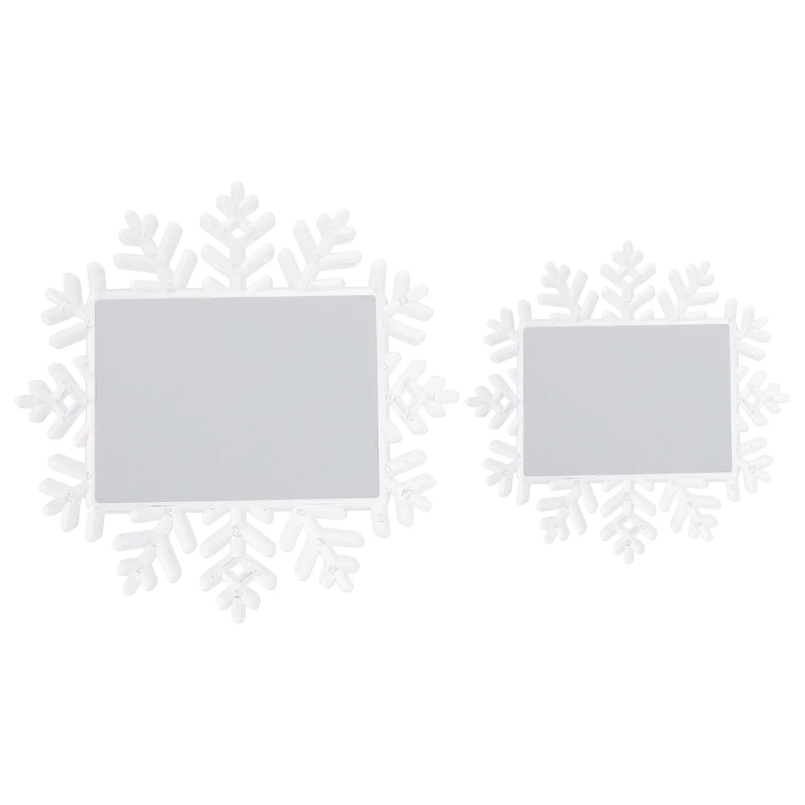 2Pcs Christmas Snowflake Photo Frame Pendant Fine Workmanship Hanging Ornament DIY Picture Decoration Holiday Use