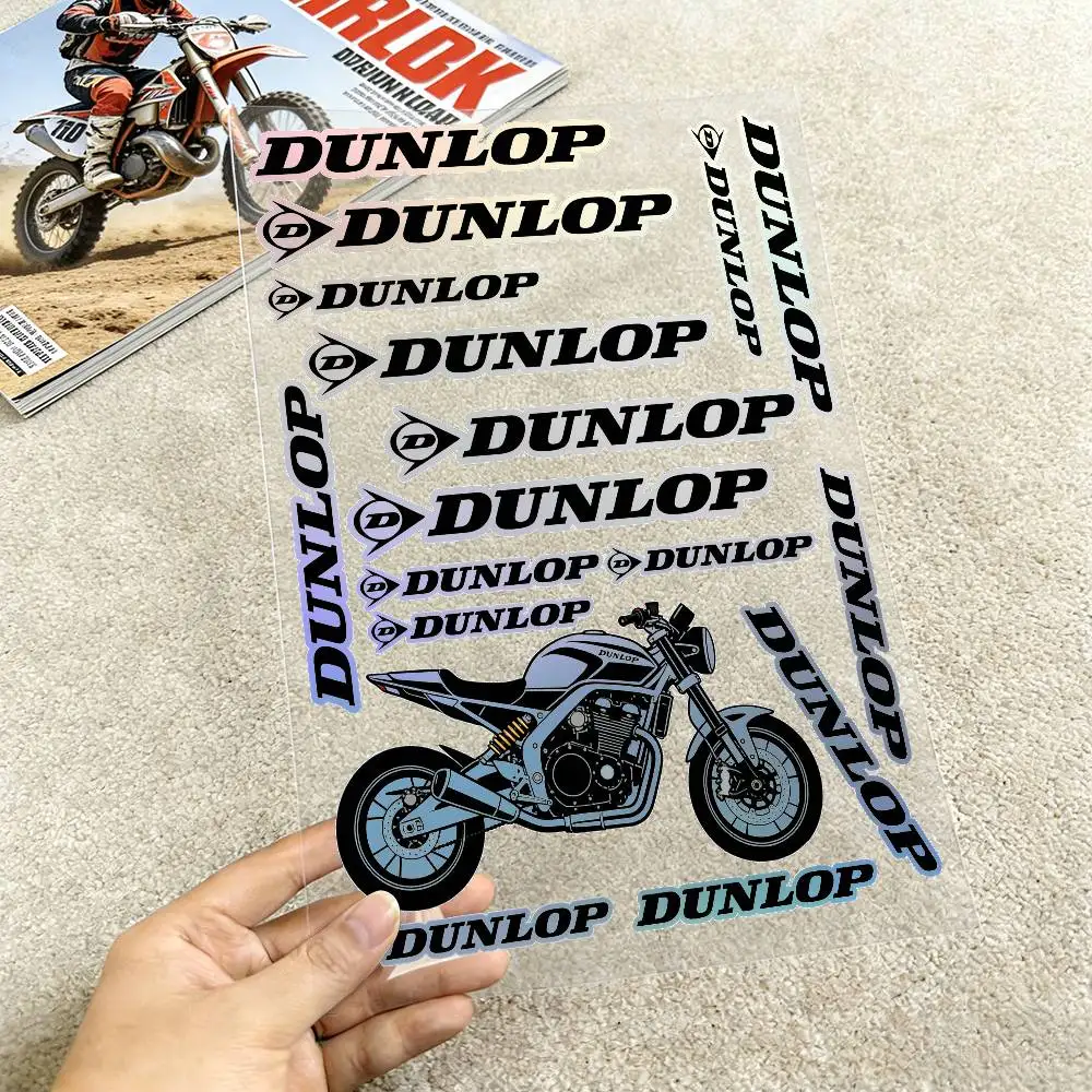 

Лазерные наклейки DUNLOP для мотоциклов, светоотражающие, водонепроницаемые, виниловые, для мотоциклетных шлемов, топливных баков и велосипедов