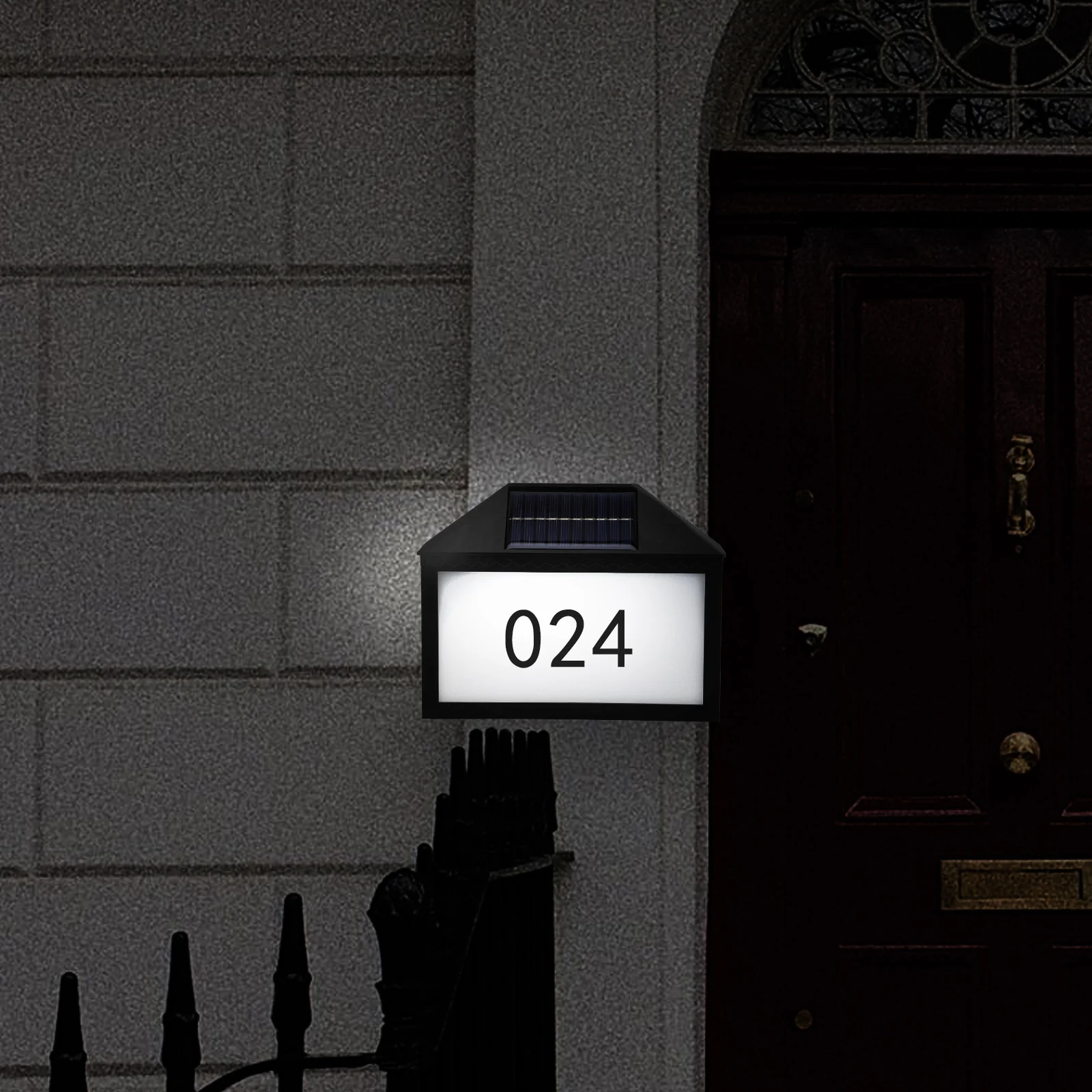 

1Set Solar House Number Light LED Bright Waterproof Outdoor Wall-Mounted Digital Doorplate Address Sign