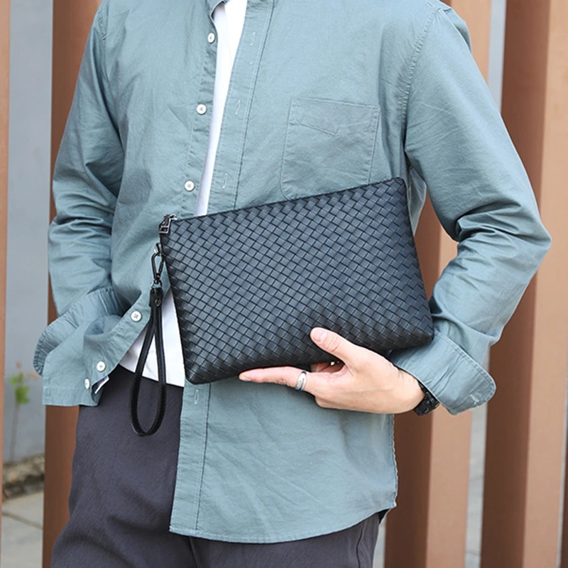 

Мужская сумка из мягкой кожи ручной работы, повседневный кожаный портфель большой емкости, модный мужской клатч для бизнеса 2025