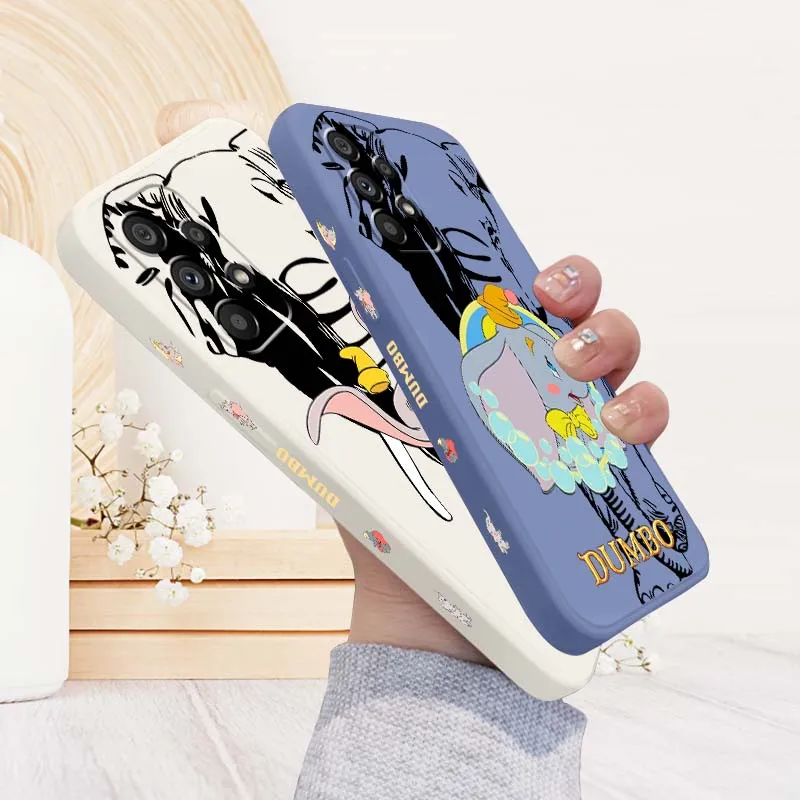 

Disney Dumbo Anime For Samsung Note 20 Ultra A04 A05 A13 A15 A14 A12 A22 A23 A25 A42 5G Liquid Left Rope Phone Case