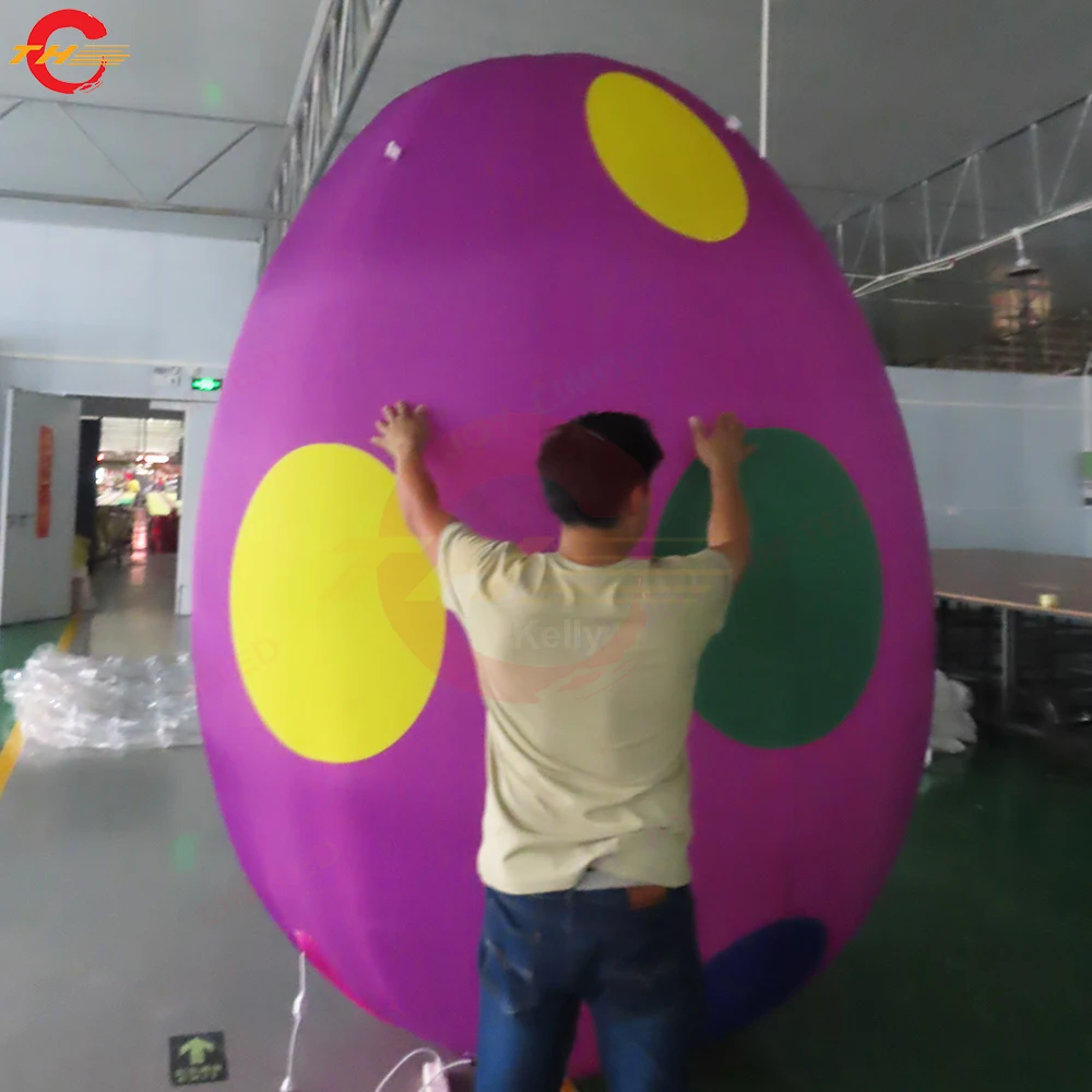 Fast Air Ship 2m/3m/4m High Color Dots Printing Inflatable Easter Eggs Balloon Colorful Egg Model for Sale