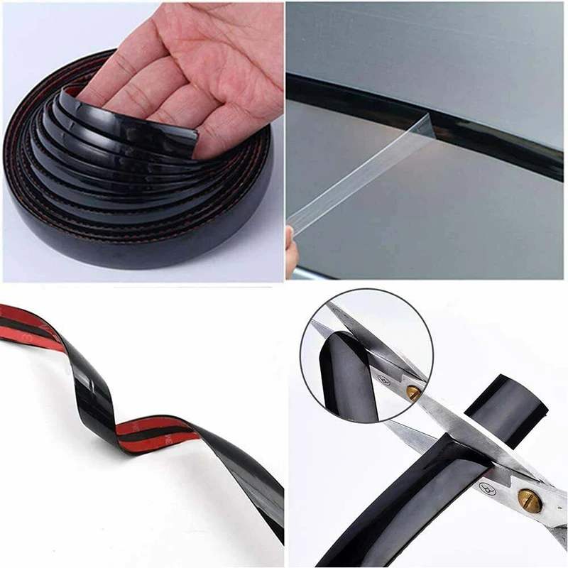 16ft 30MM Universal Gloss Black Moulding Trim Car Body Protect Decoration Strip Side Roof Door