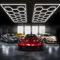 Hexagon LED Lights 6500K Daylight Honeycomb Ceiling Lamp High Bright for Garage Workshop Car Detail Studio Home Gym Lighting