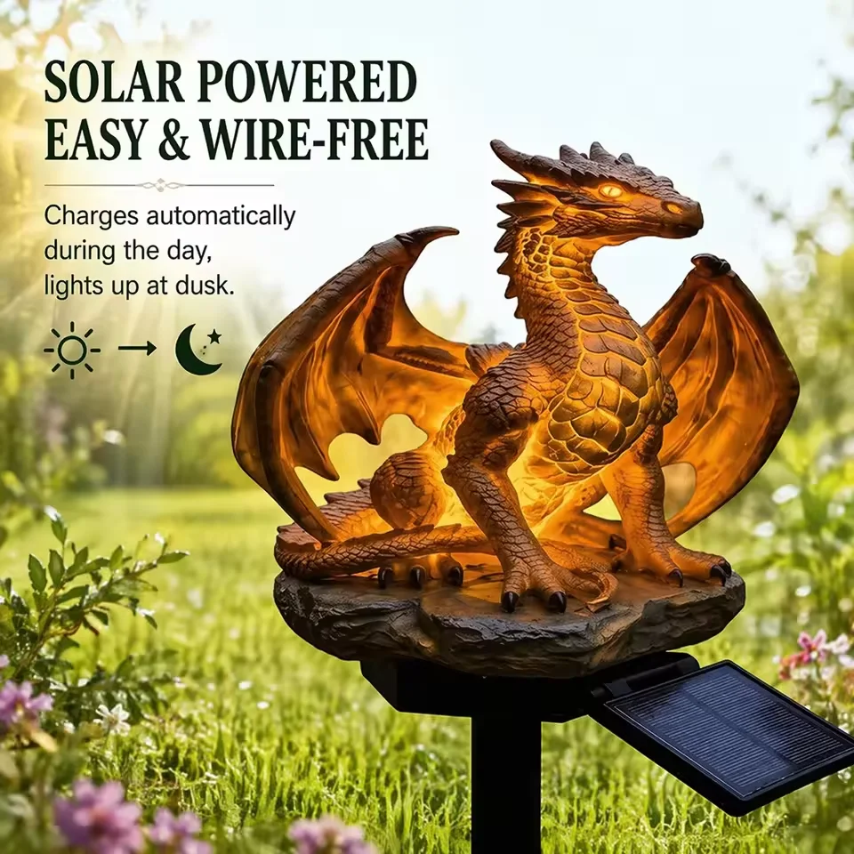 Dragon Solar Garden Light Ener - đánh giá và giá Outdoor Lighting Yard Decoration