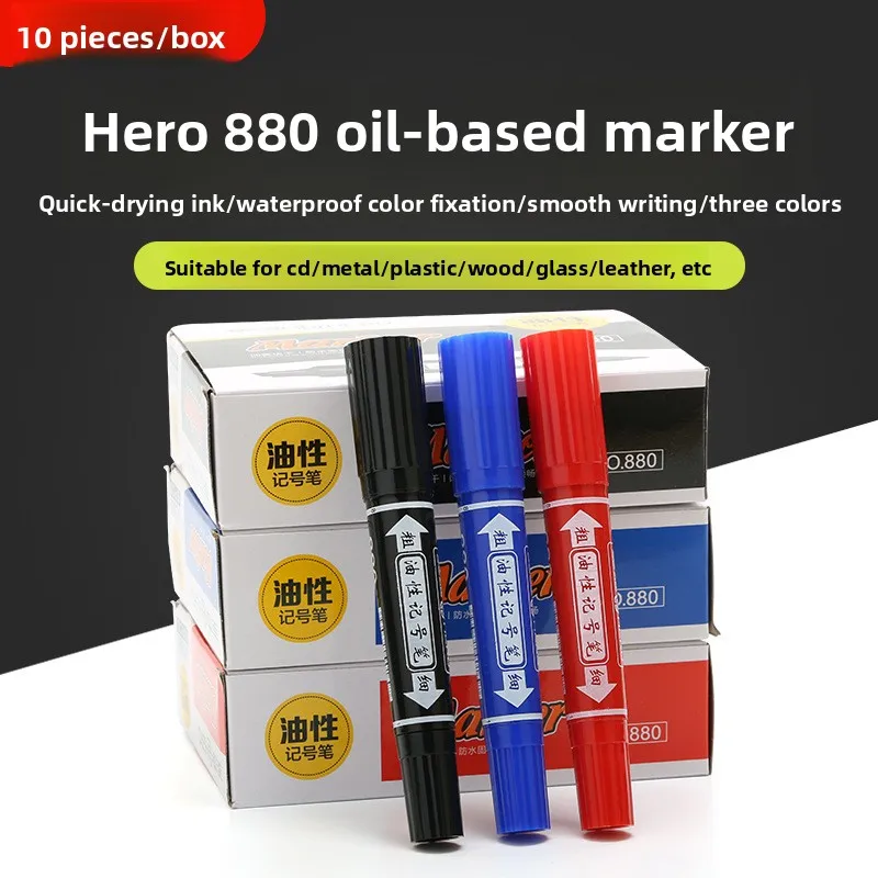 

10pcs Waterproof Large Permanent Markers Dual Tips 2mm-6mm Wide Marker for Stone, Poster, Canvas, Glass, Wood, Ceramic
