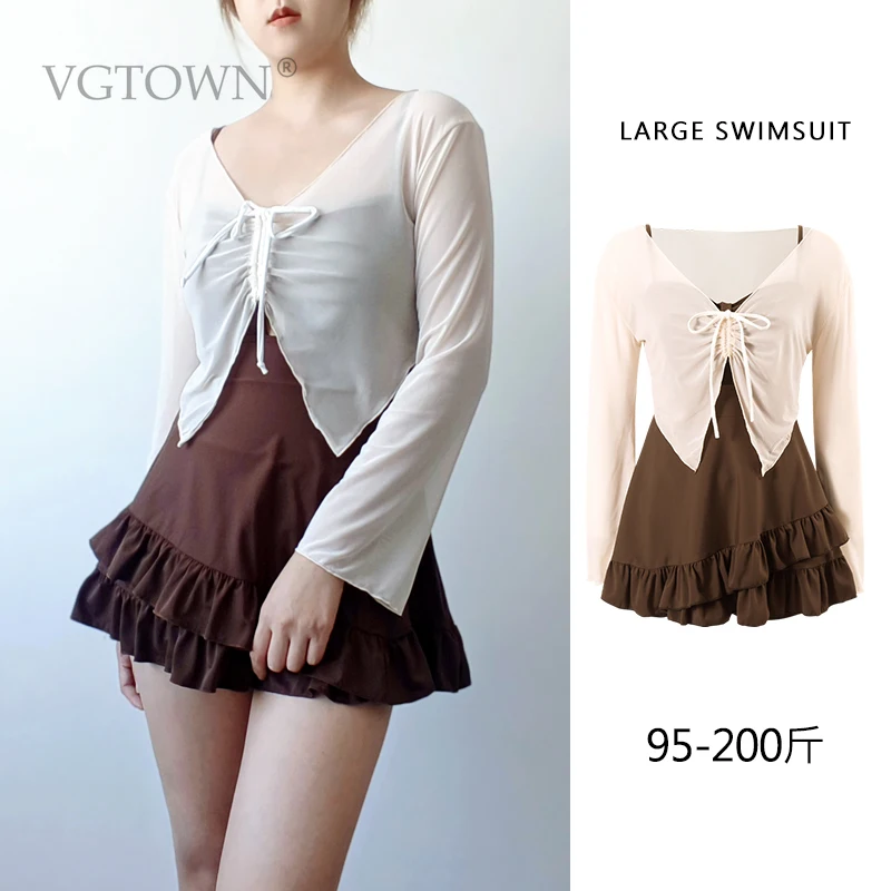 2026 New Swimsuit Women's One-piece Dress Sexy Thin Cover Belly Small Chest Hot Spring Swimwear Women's Summer Cover Belly