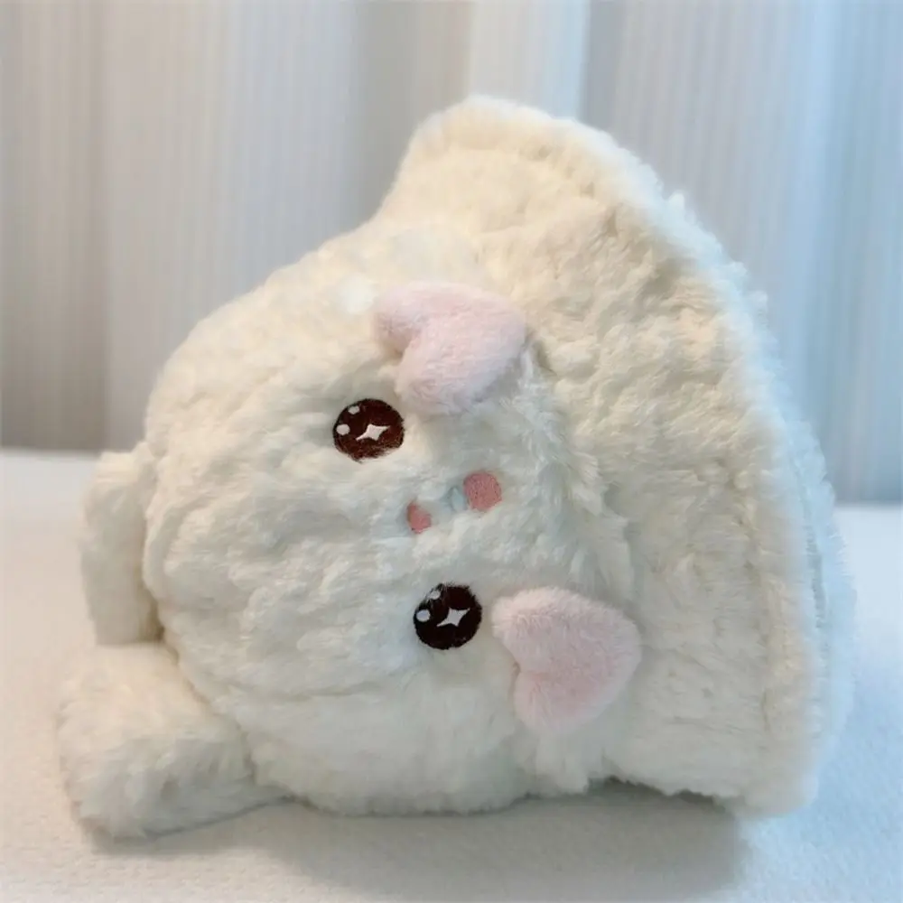 Sombrero de cubo de felpa de alta calidad, gorro de lavabo con diseño de orejas de conejo grandes de dibujos animados, gorro de invierno cálido a prueba de viento para mujer