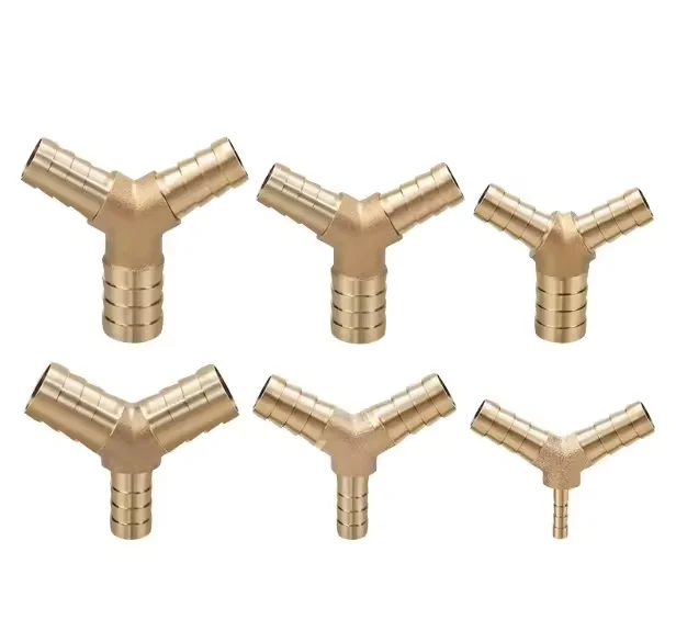 

5/16 "8 мм внутренний диаметр шланга, латунный волнистый Y-образный 3-ходовой колючий шланг, тройник, фитинг для сращивания, соединительный адаптер