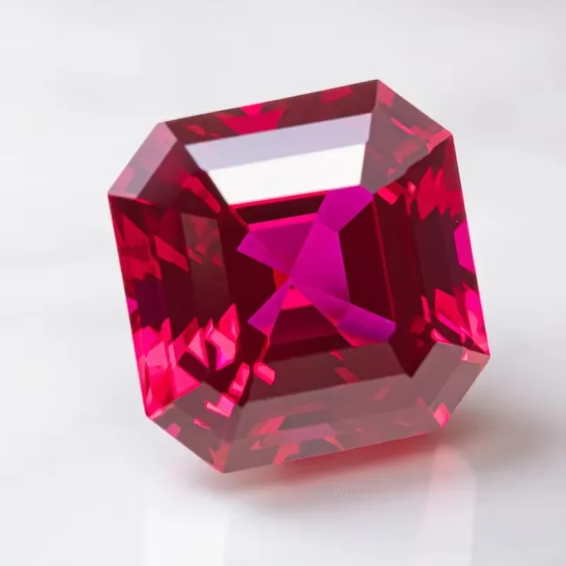 

NEW Lab Grown Ruby Asscher Cut Multiple Sizes Top Quality for Earrings Ring Diy Jewelry Making Selectable AGL Certificate