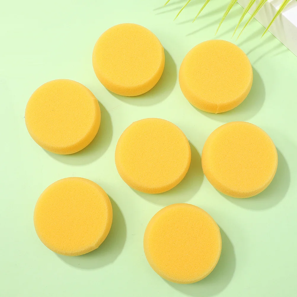 24 Pcs Sponges Oil Cleanser for Face Yellow Round Cake Pieces Cleaning Girl Facial Washing Frosted Circle Exfoliating Travel