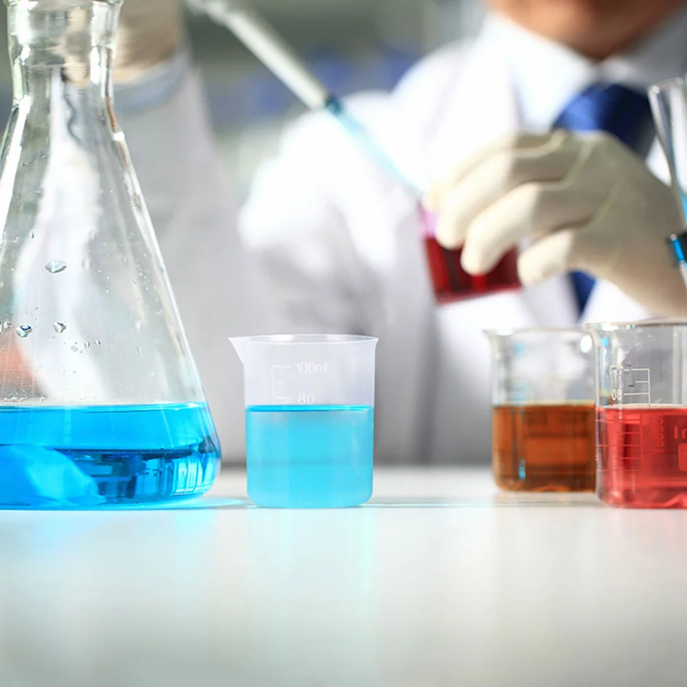 

10Pcs Plastic Measuring Cups Transparent Graduated Liquid Measure Cups for Laboratory Kitchen Use Transparent Measuring Cup