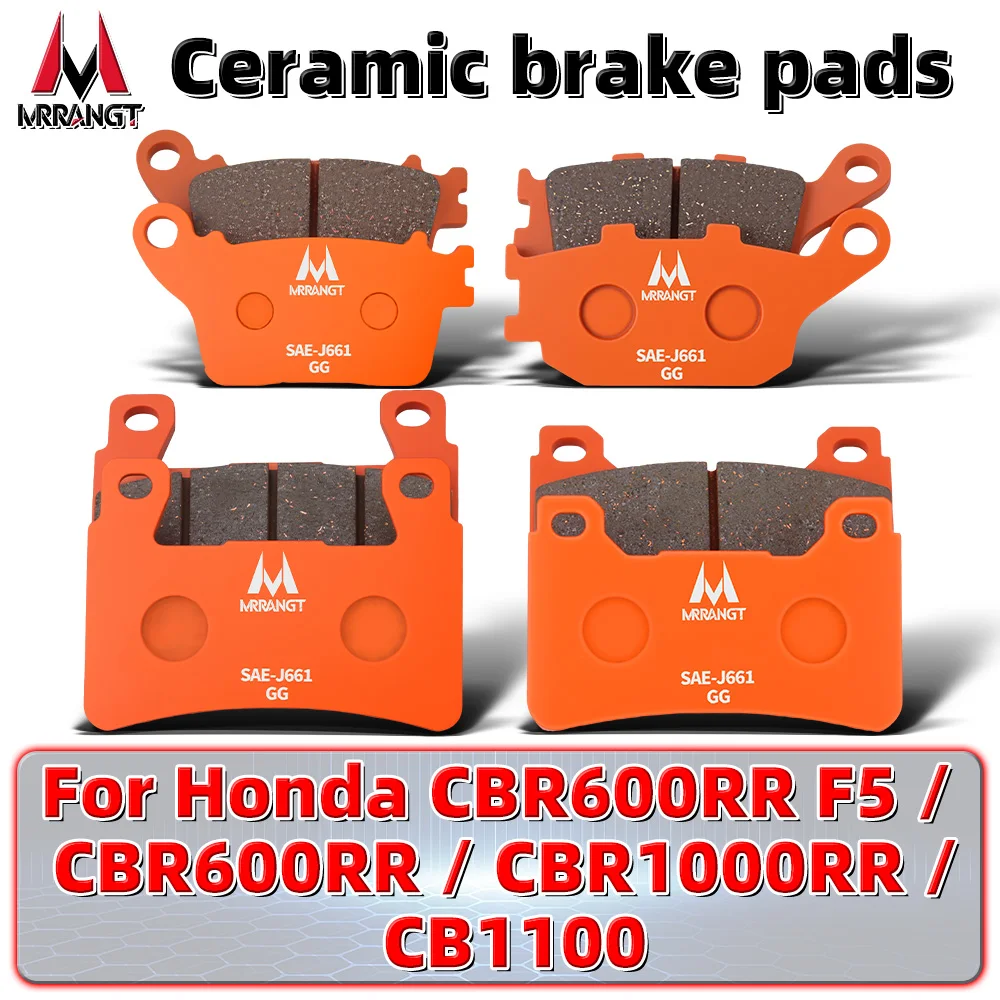 

MRRANGT Ceramic Brake Pads Front Rear Set Fit For Honda CBR600RR F5 CB1100 CBR1000RR , Friction noise reduction Motorcycle brake