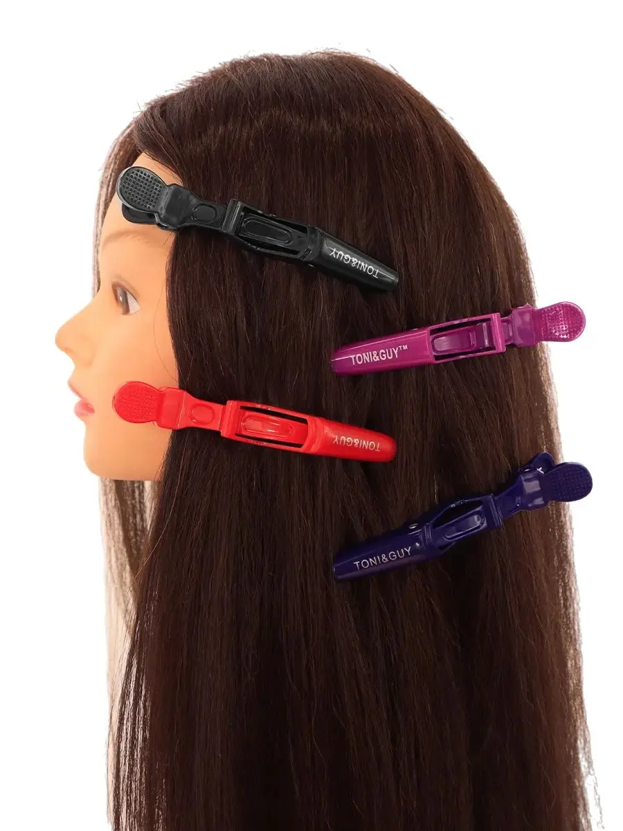 Pinces à cheveux Alligator, 6 pièces, pinces à cheveux pour Salon de coiffure, outils de coiffure professionnels, couleur antidérapante, forte adhérence