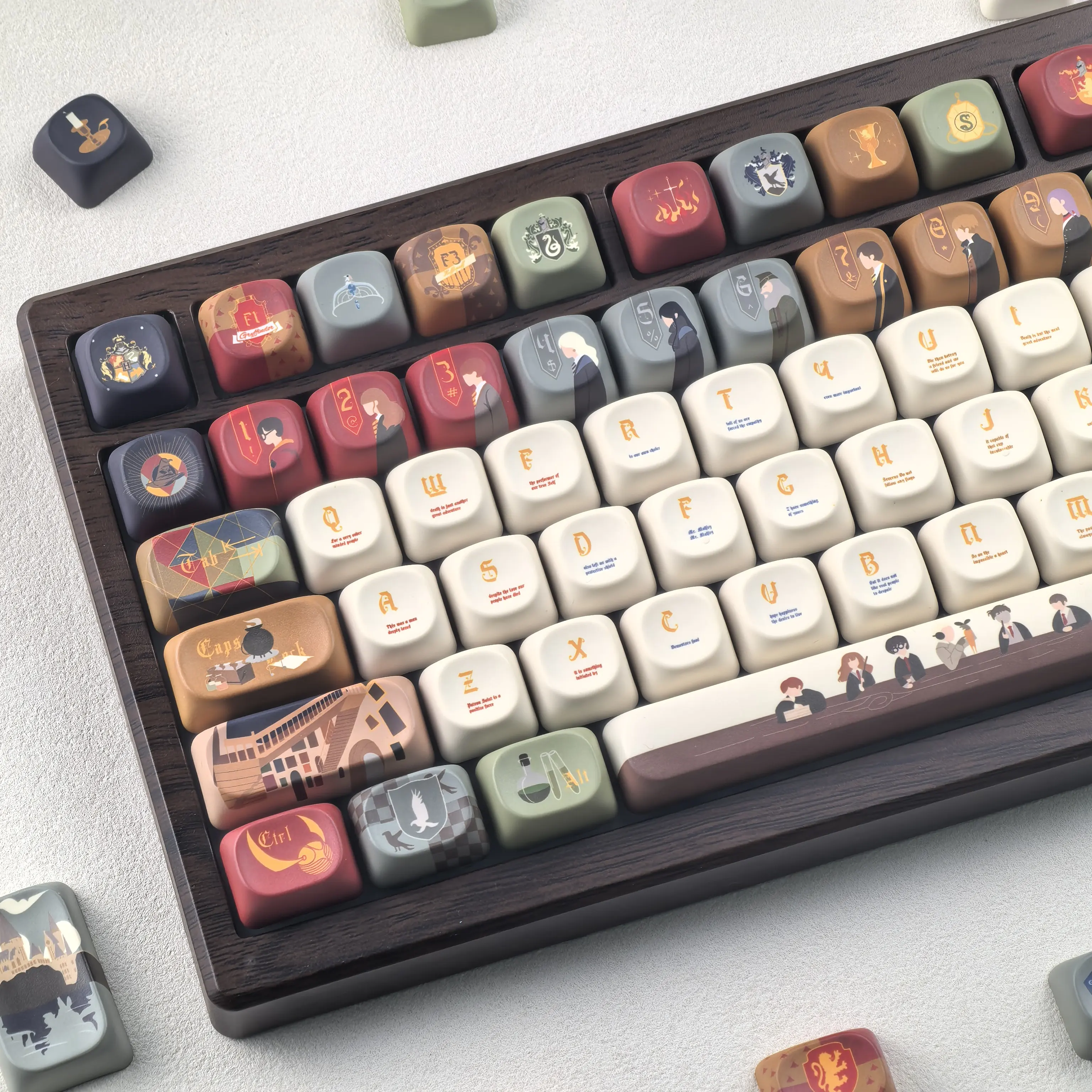 MAIMOOO Keyboard Keycaps Owl Letter Moa Cherry Pbt Rounded Cartoon Magic Keycaps For Aula Ajazz Keyboard
