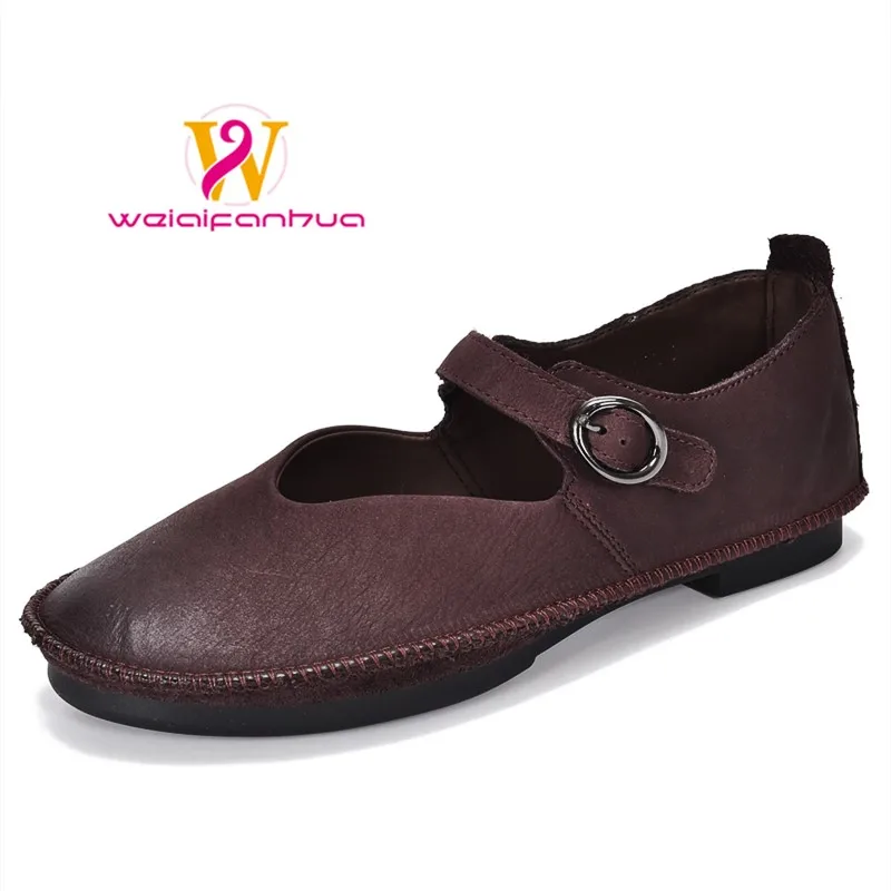 

Women's Leather Shoes, Genuine Cowhide, 2026 New Style, Retro Women's Single Shoes, Flat Sole, Mary Jane, Bocken Shoes