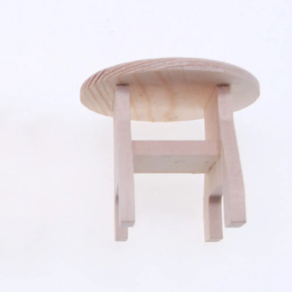 

Mini Round Coffee Table Unfinished Wood Miniature Dollhouse Furniture for Living Room Bedroom Kitchen Balcony Fairy Garden Decor